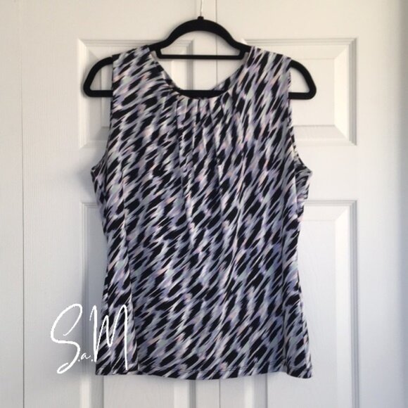 Worn Once! Calvin Klein Pleated Neck Top - Picture 1 of 11